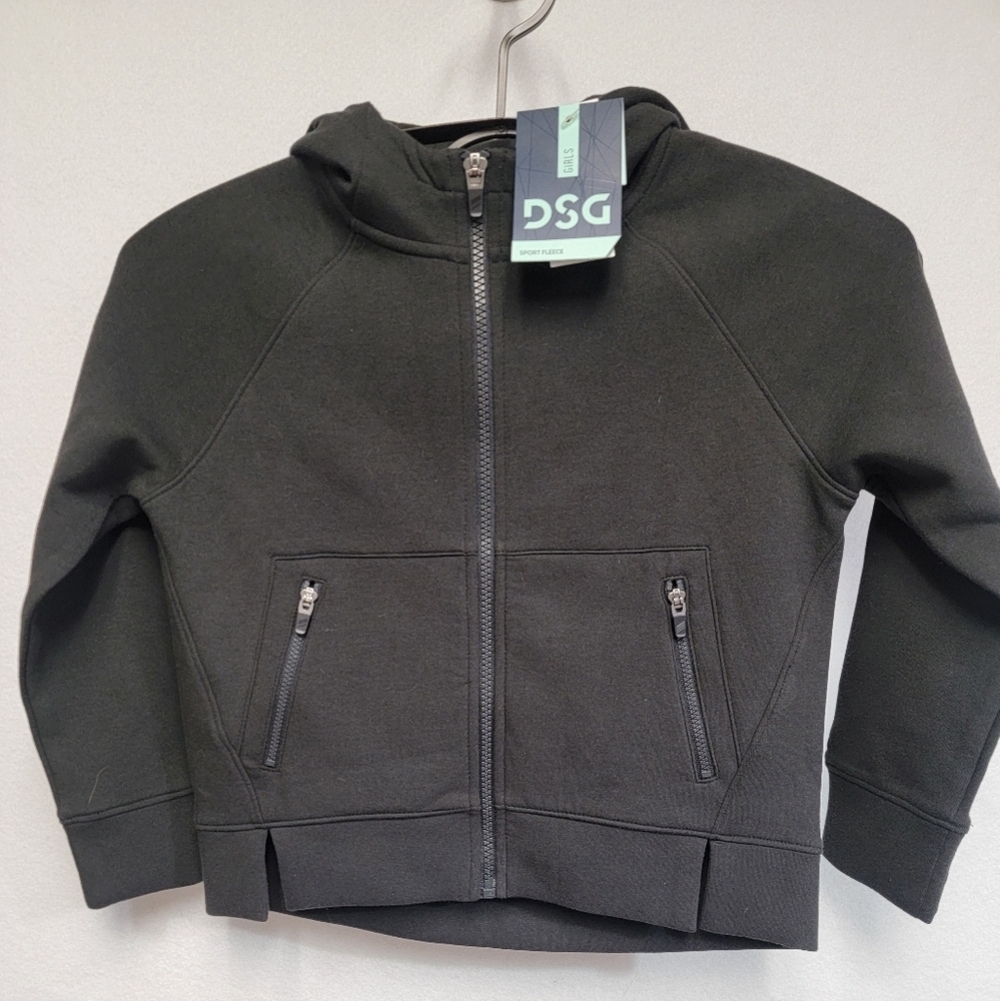 DSG Girls/youth Size XS (6-7) Sports Fleece Full Zip In Pure Black
